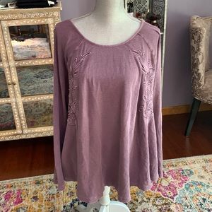 Soft Surroundings boho waffle knit long sleeve